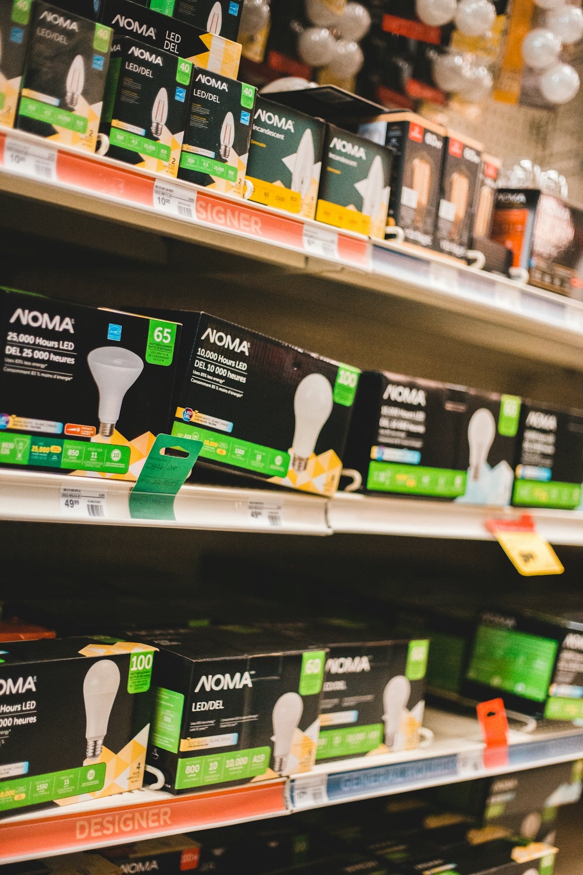 white and green box on shelf