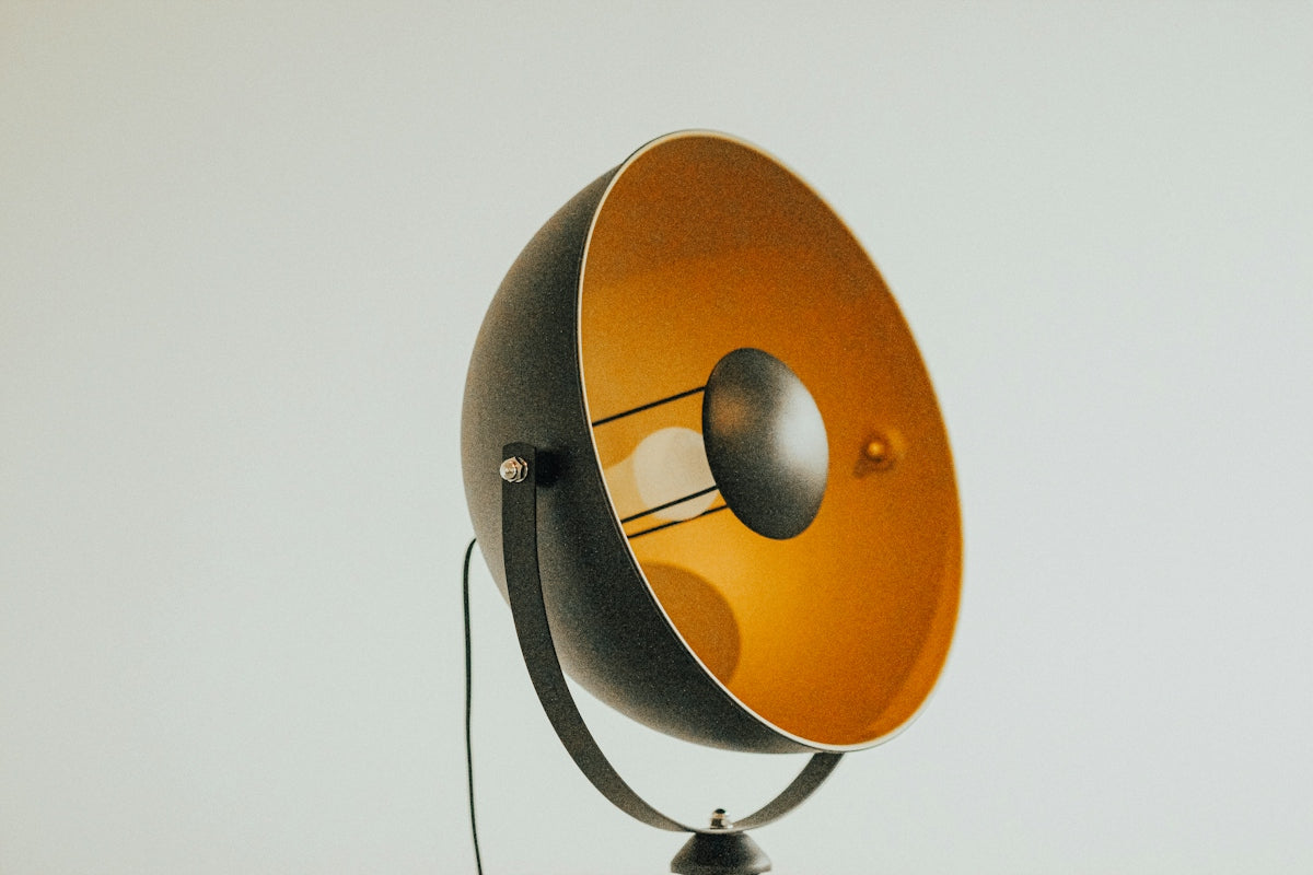 orange and black pendant lamp