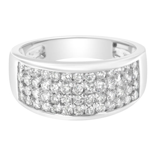 Ring - General Angle: Men's 14K White Gold 1 CTTW Round Diamond Band (H-I, SI2-I1 Wide Ring)