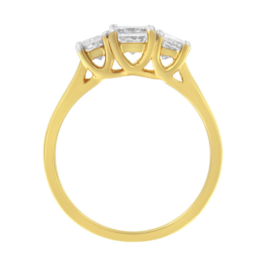 10K Yellow Gold 1 CTTW Princess Diamond Anniversary Ring