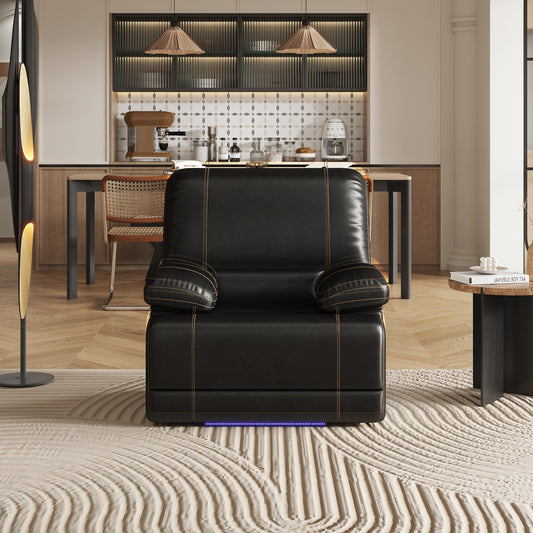 Home theater room setup with the stylish reclining sofa seating, seamlessly blending with the entertainment decor.