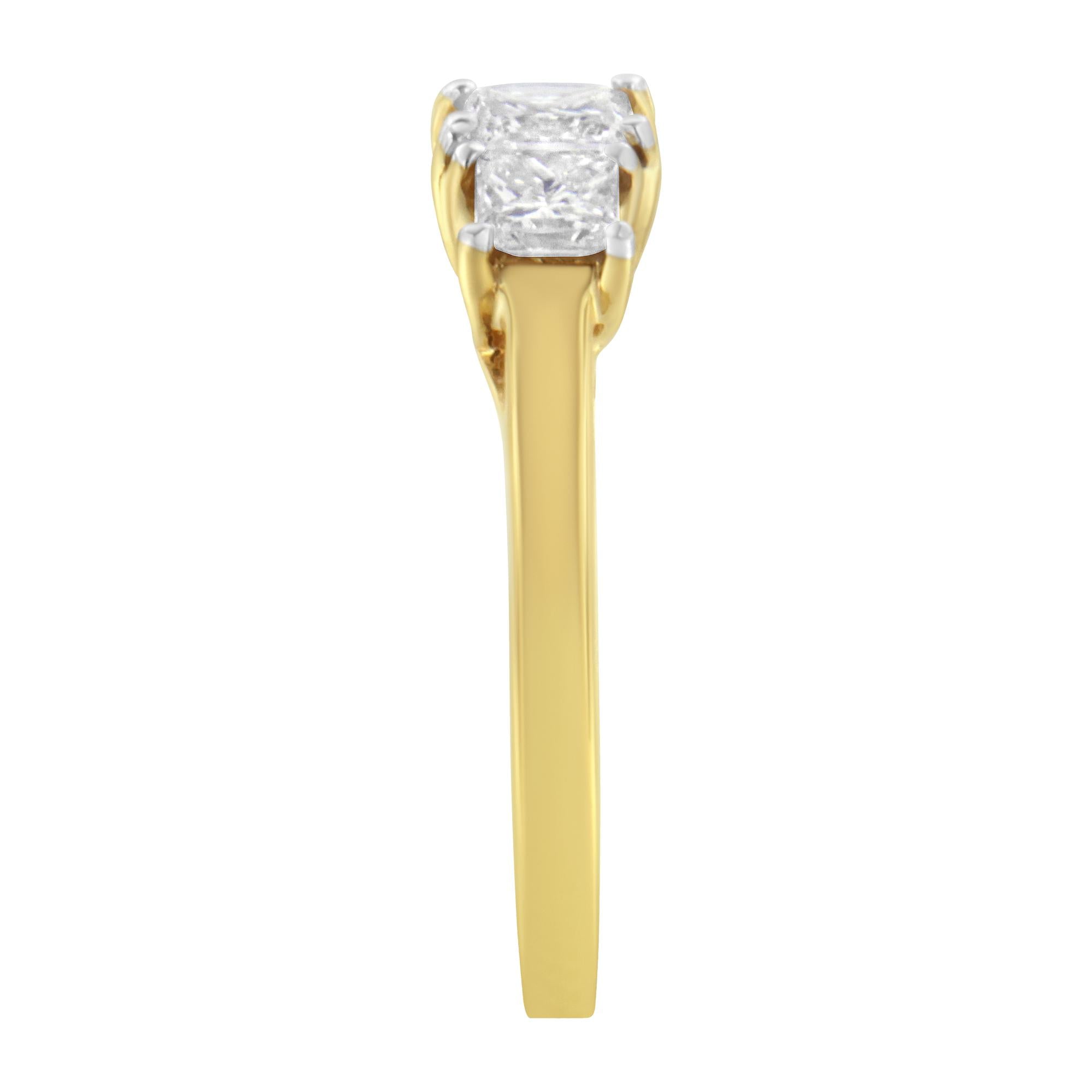 10K Yellow Gold 1 CTTW Princess Diamond Anniversary Ring