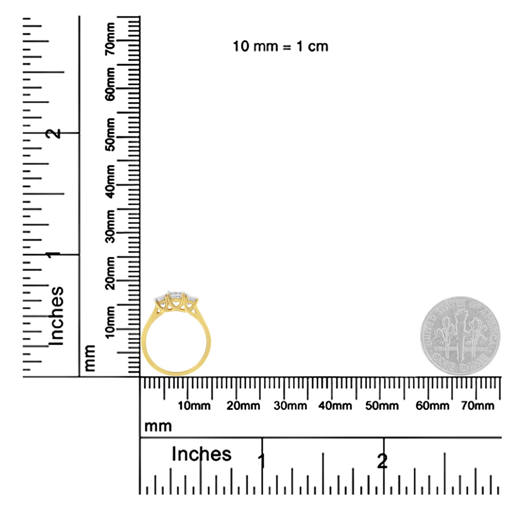 Luxury box set for 10K Yellow Gold 1 CTTW Princess Diamond Anniversary Ring Size chart