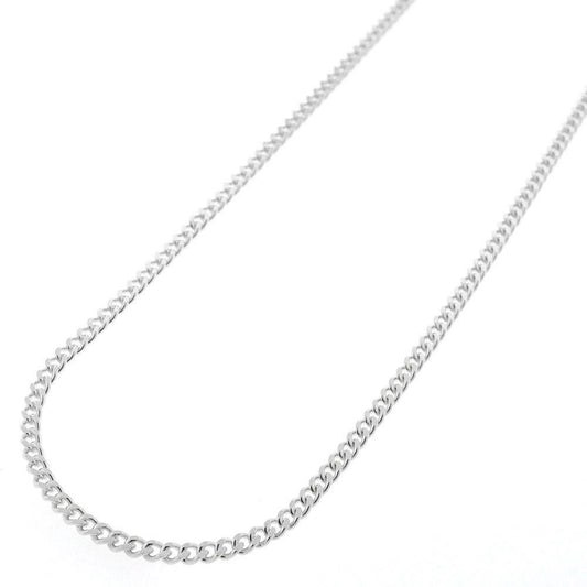 925 Sterling Silver 2MM Cuban Chain on a White Background.
