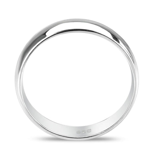 The front view of a .925 Sterling Silver Ring - Band Style.