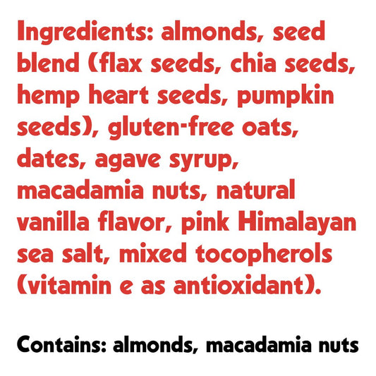 A clear, focused close-up photo of the "List of Ingredients" panel on the ivan.bar packaging, suitable for reading.