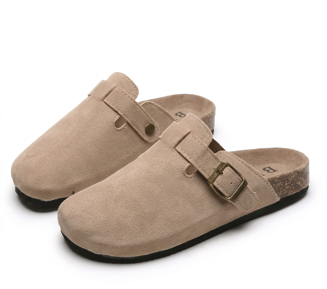 Unisex Premium Suede Boston Silhouette Clogs | Classic Cork Footbed Slip-On Sandals & Comfort Shoes | Mules