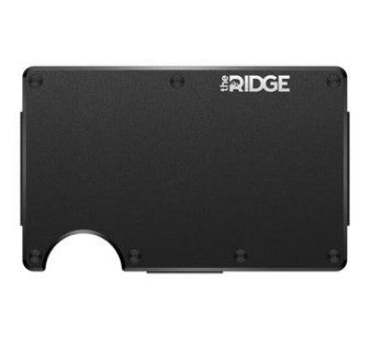Black Ridge metal aluminum RFID wallet, slim minimalist card holder opposite side