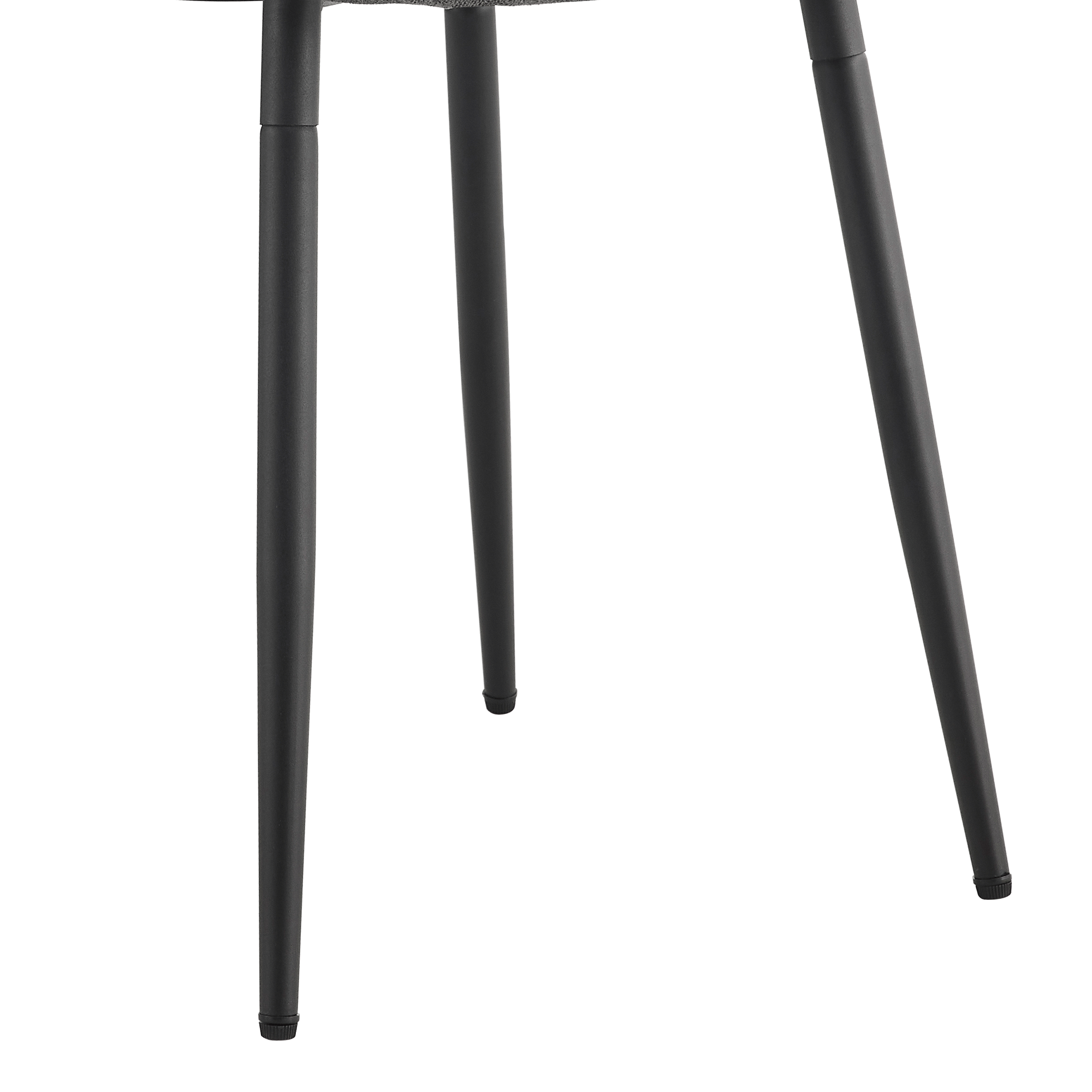 Close-up of black chair legs on a white background