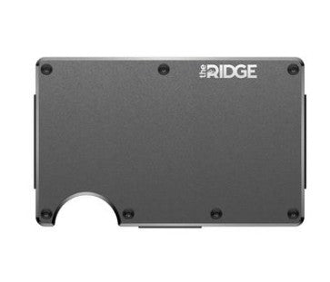 Gray Ridge metal aluminum RFID wallet, slim minimalist card holder opposite side