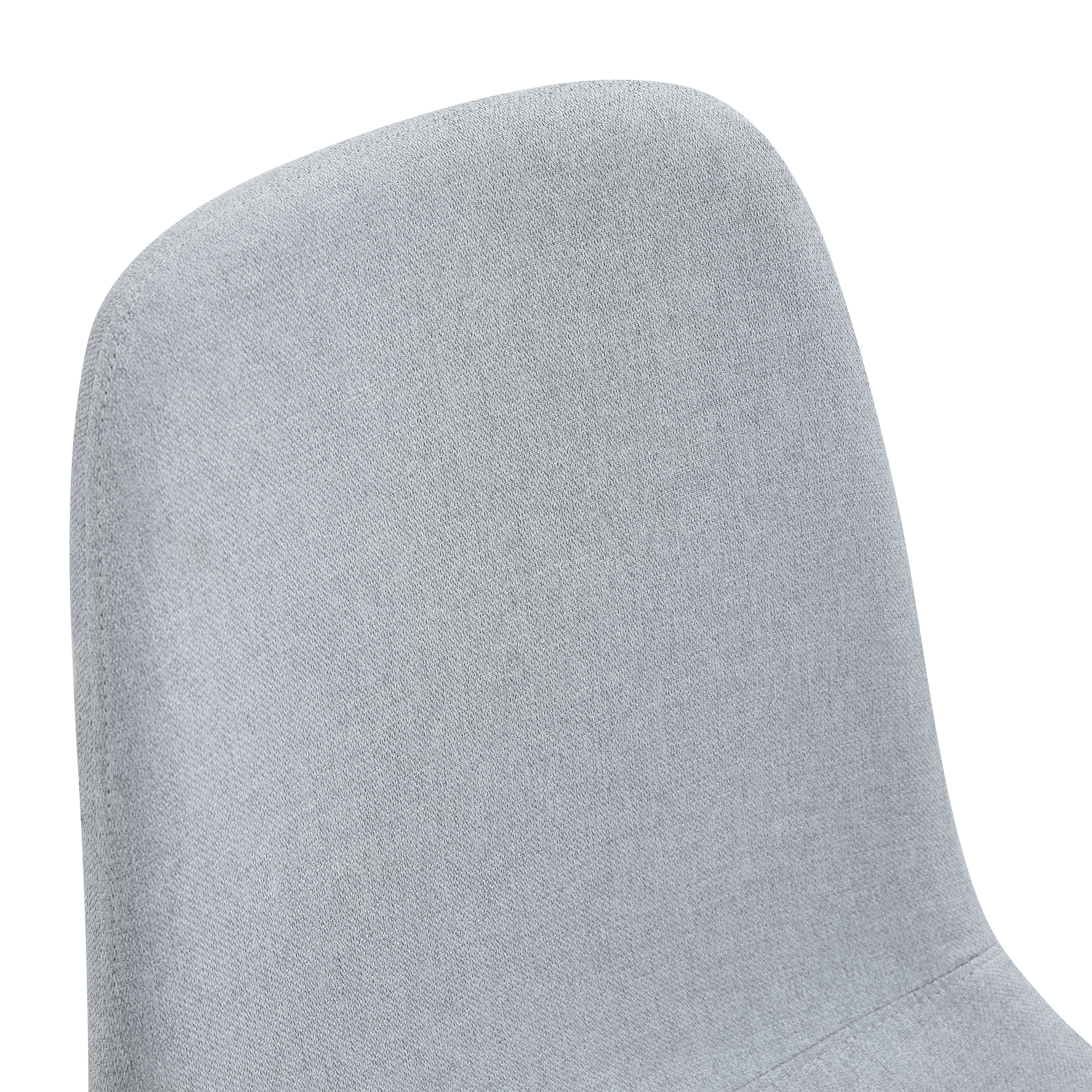 Gray chair backrest closeup on a white background