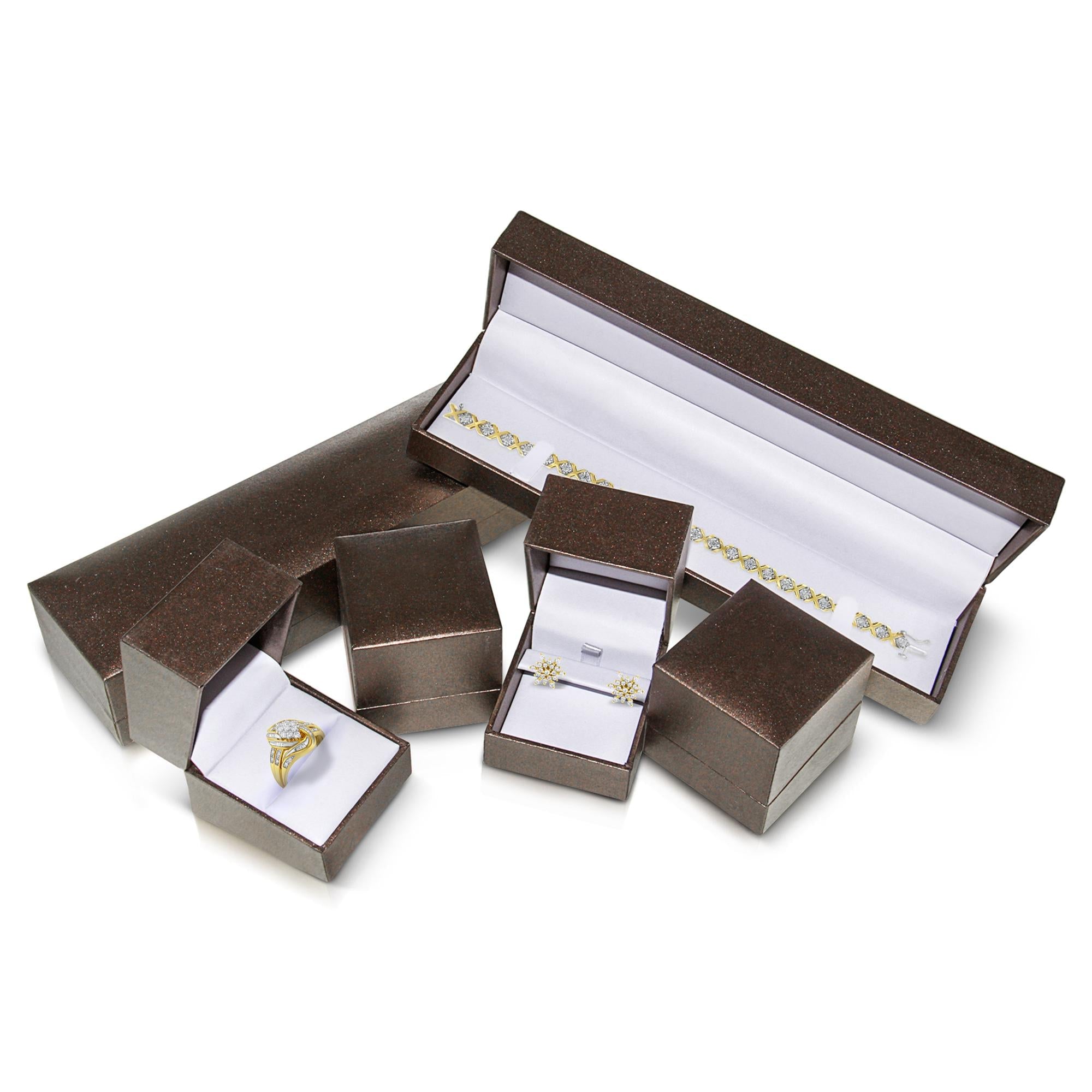 Box Set (Ring in Box): Luxury box set for 14K White Gold 1 CTTW Men's Diamond Band (Ready to gift)