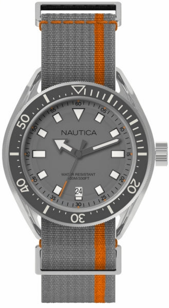 Nautica Prf Date Watch - Gray & Orange