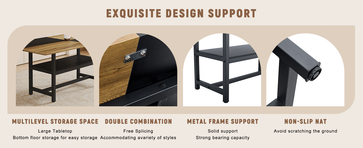 Product features with images and informational product text.