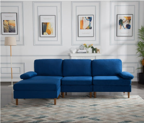 Navy Blue Modern Modular Sectional Sofa