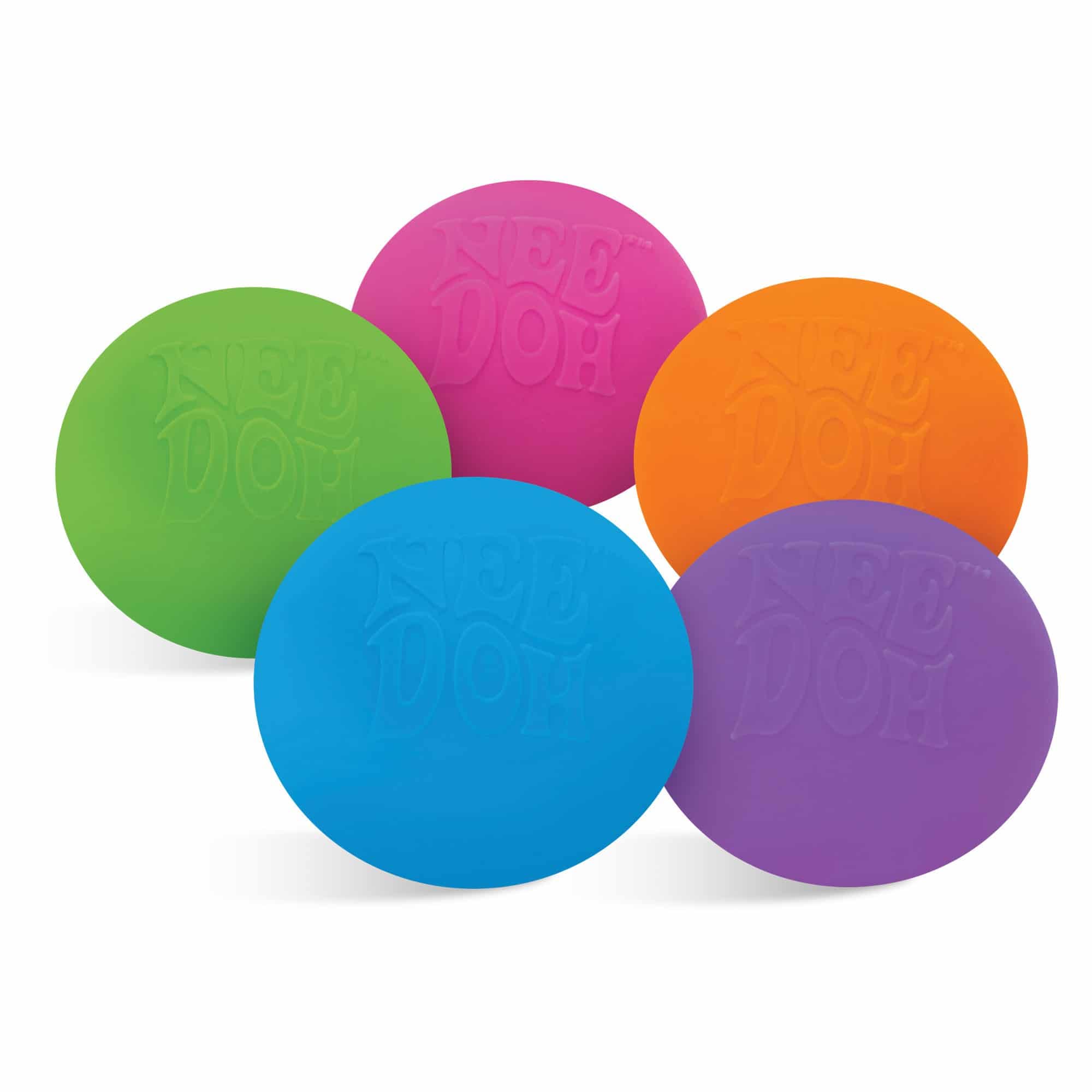 NeeDoh The Groovy Glob! Squishy Squeezy Stretchy Stress Balls Green Orange & Pink Complete Gift Set Party Bundle - 3 Pack