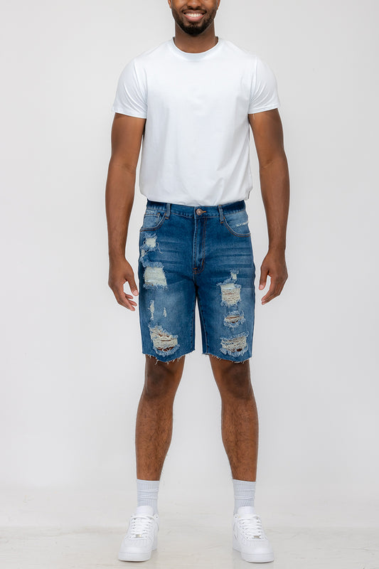 Distressed Denim Jeans Shorts