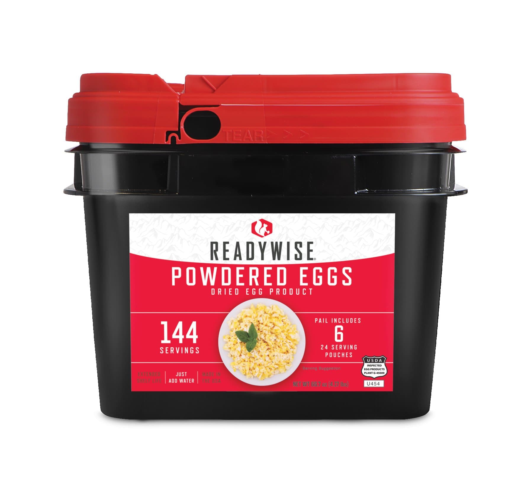Powdered Egg Buckets, Powdered eggs.
