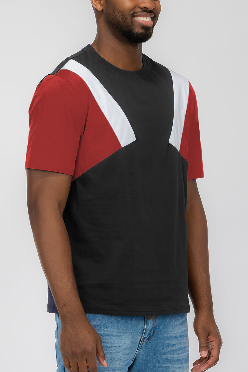 ANGLED COLOR BLOCK TEE