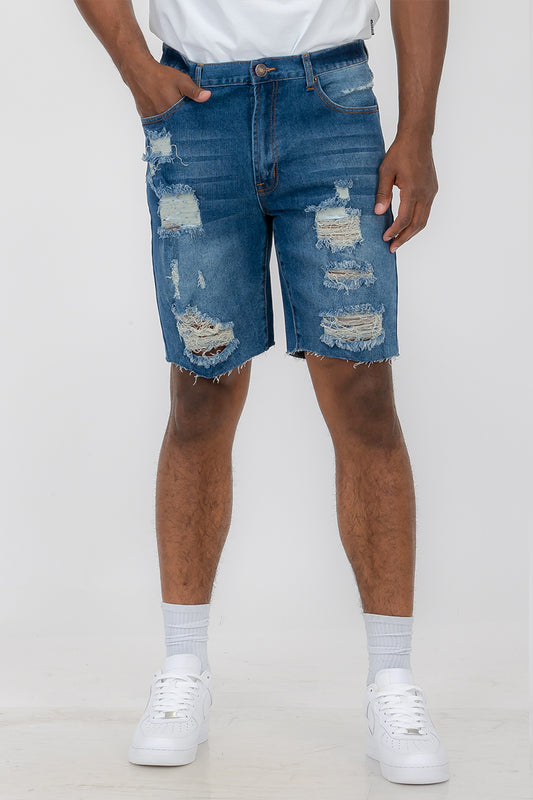 Distressed Denim Jeans Shorts