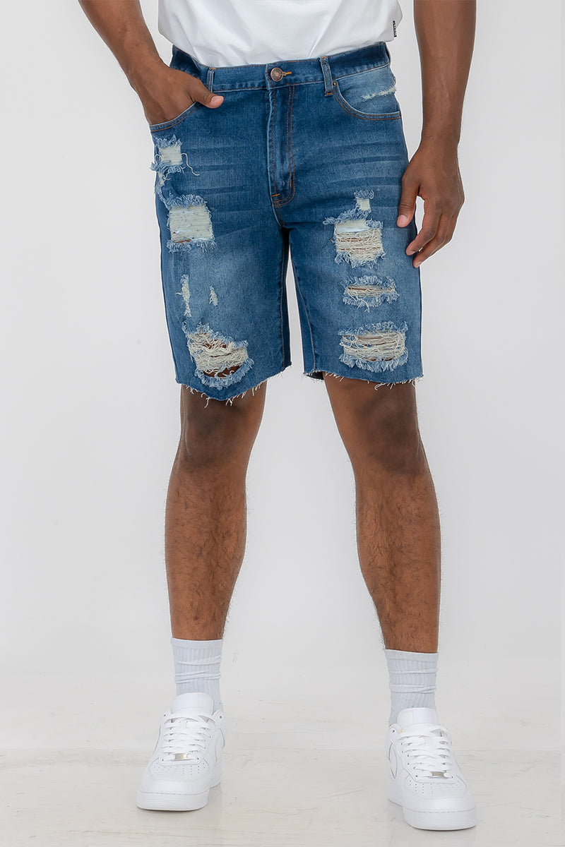Distressed Denim Jeans Shorts