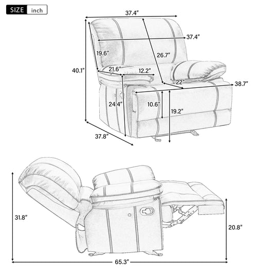 Home theater room setup with the stylish reclining sofa measurements.